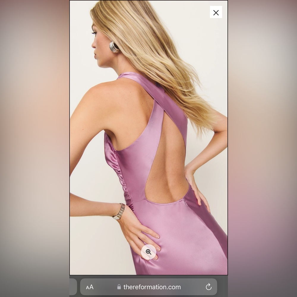 Reformation Casette Silk Dress - Sugar Plum Size 6 NWT